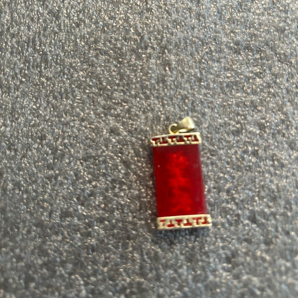 Elegant Gold and Red Pendant - Picture 2 of 3